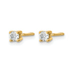 14K Yellow Gold 1/5 ct Lab-Created Diamond VS+ F+, 4-Prong Screw-Back Stud Earrings