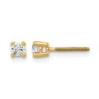 14K Yellow Gold 1/5 ct Lab-Created Diamond VS/SI+ G+, 4-Prong Screw-Back Stud Earrings