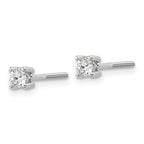 18K White Gold 1/4 ct Lab-Created Diamond VS+ F+, 4-Prong Screw-Back Stud Earrings