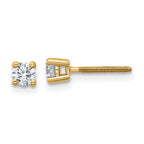 18K Yellow Gold 1/4 ct Lab-Created Diamond VS+ F+, 4-Prong Screw-Back Stud Earrings