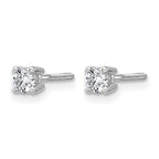 14K White Gold 1/4 ct Certified Lab-Created Diamond VS+ F+, 4-Prong Screw-Back Stud Earrings