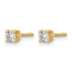 14K Yellow Gold 1/4 ct Lab-Created Diamond VS+ F+, 4-Prong Screw-Back Stud Earrings