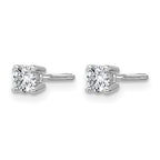 14K White Gold 1/3 ct Certified Lab-Created Diamond VS+ F+, 4-Prong Screw-Back Stud Earrings