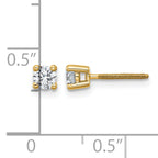 14K Yellow Gold 1/3 ct Certified Lab-Created Diamond VS+ F+, 4-Prong Screw-Back Stud Earrings