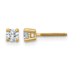 14K Yellow Gold 1/3 ct Lab-Created Diamond VS+ F+, 4-Prong Screw-Back Stud Earrings