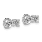 18K White Gold 1/2 ct Lab-Created Diamond VS+ F+, 4-Prong Screw-Back Stud Earrings