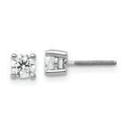 18K White Gold 1/2 ct Certified Lab-Created Diamond VS+ F+, 4-Prong Screw-Back Stud Earrings