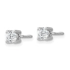 Platinum 1/2 ct Lab-Created Diamond VS+ F+, 4-Prong Screw-Back Stud Earrings