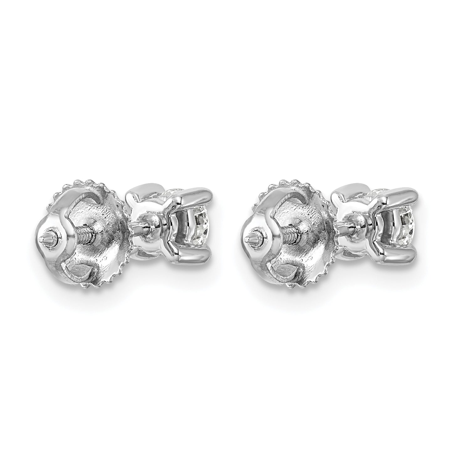 Platinum 1/2 ct Lab-Created Diamond VS+ F+, 4-Prong Screw-Back Stud Earrings