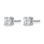 14K White Gold 1/2 ct Lab-Created Diamond VS+ F+, 4-Prong Screw-Back Stud Earrings