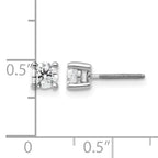 14K White Gold 1/2 ct Certified Lab-Created Diamond VS+ F+, 4-Prong Screw-Back Stud Earrings