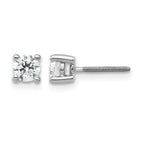 14K White Gold 1/2 ct Certified Lab-Created Diamond VS+ F+, 4-Prong Screw-Back Stud Earrings