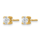 14K Yellow Gold 1/2 ct Certified Lab-Created Diamond VS+ F+, 4-Prong Screw-Back Stud Earrings