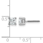 14K White Gold 5/8 ct Certified Lab-Created Diamond VS+ F+, 4-Prong Screw-Back Stud Earrings