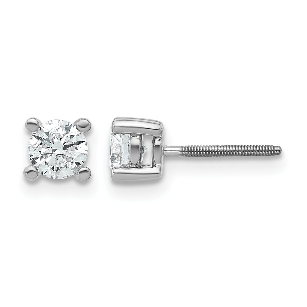 14K White Gold 5/8 ct Certified Lab-Created Diamond VS/SI+ G+, 4-Prong Screw-Back Stud Earrings