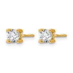 14K Yellow Gold 5/8 ct Lab-Created Diamond VS+ F+, 4-Prong Screw-Back Stud Earrings