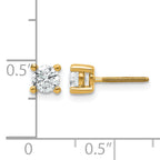 14K Yellow Gold 5/8 ct Lab-Created Diamond VS+ F+, 4-Prong Screw-Back Stud Earrings