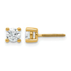 14K Yellow Gold 5/8 ct Certified Lab-Created Diamond VS/SI+ G+, 4-Prong Screw-Back Stud Earrings