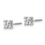 18K White Gold 3/4 ct Lab-Created Diamond VS+ F+, 4-Prong Screw-Back Stud Earrings