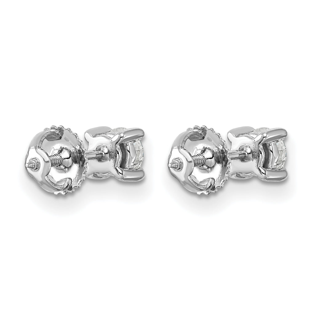 Platinum 3/4 ct Lab-Created Diamond VS+ F+, 4-Prong Screw-Back Stud Earrings