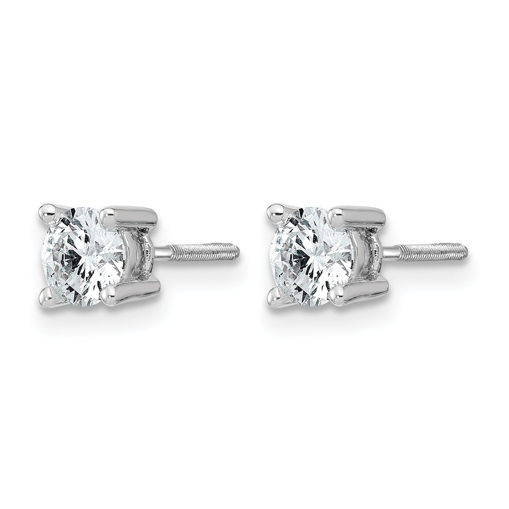 14K White Gold 3/4 ct Lab-Created Diamond VS/SI+ G+, 4-Prong Screw-Back Stud Earrings