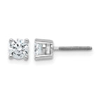 14K White Gold 3/4 ct Certified Lab-Created Diamond VS+ F+, 4-Prong Screw-Back Stud Earrings