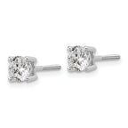 18K White Gold 1 ct Lab-Created Diamond VS+ F+, 4-Prong Screw-Back Stud Earrings
