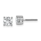 18K White Gold 1 ct Lab-Created Diamond VS+ F+, 4-Prong Screw-Back Stud Earrings