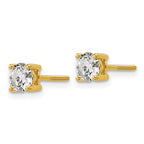 18K Yellow Gold 1 ct Lab-Created Diamond VS+ F+, 4-Prong Screw-Back Stud Earrings