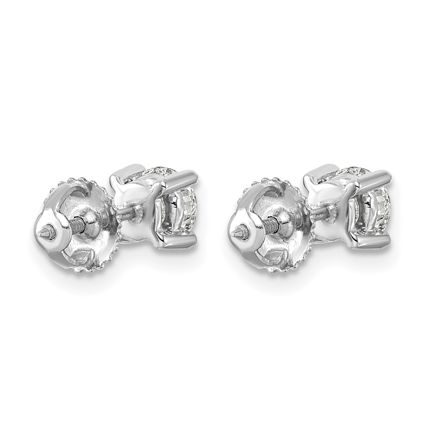 Platinum 1 ct Certified Lab-Created Diamond VS+ F+, 4-Prong Screw-Back Stud Earrings