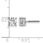 14K White Gold 1 ct Certified Lab-Created Diamond VS/SI+ G+, 4-Prong Screw-Back Stud Earrings