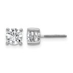 14K White Gold 1 ct Lab-Created Diamond VS+ F+, 4-Prong Screw-Back Stud Earrings