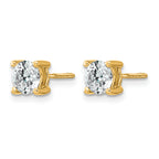 14K Yellow Gold 1 ct Certified Lab-Created Diamond VS+ F+, 4-Prong Screw-Back Stud Earrings