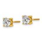 18K Yellow Gold 1/2 ct Lab-Created Diamond VS+ F+, 4-Prong Screw-Back Stud Earrings