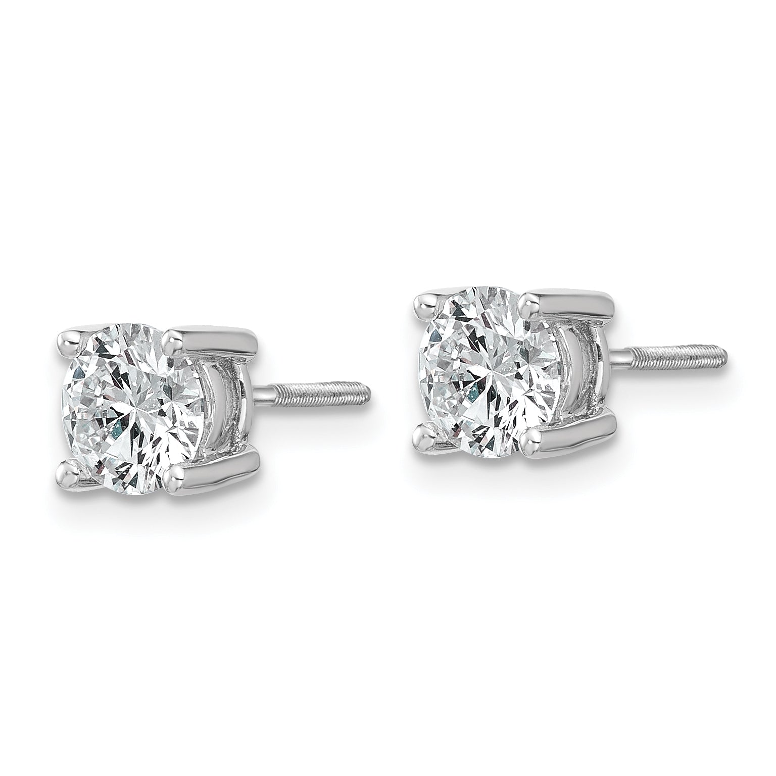 Platinum 1 1/2 ct Certified Lab-Created Diamond VS+ F+, 4-Prong Screw-Back Stud Earrings
