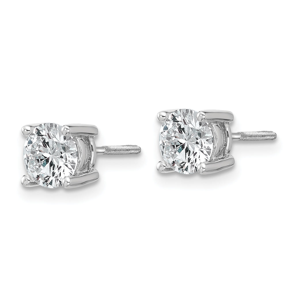 Platinum 1 1/2 ct Lab-Created Diamond VS+ F+, 4-Prong Screw-Back Stud Earrings