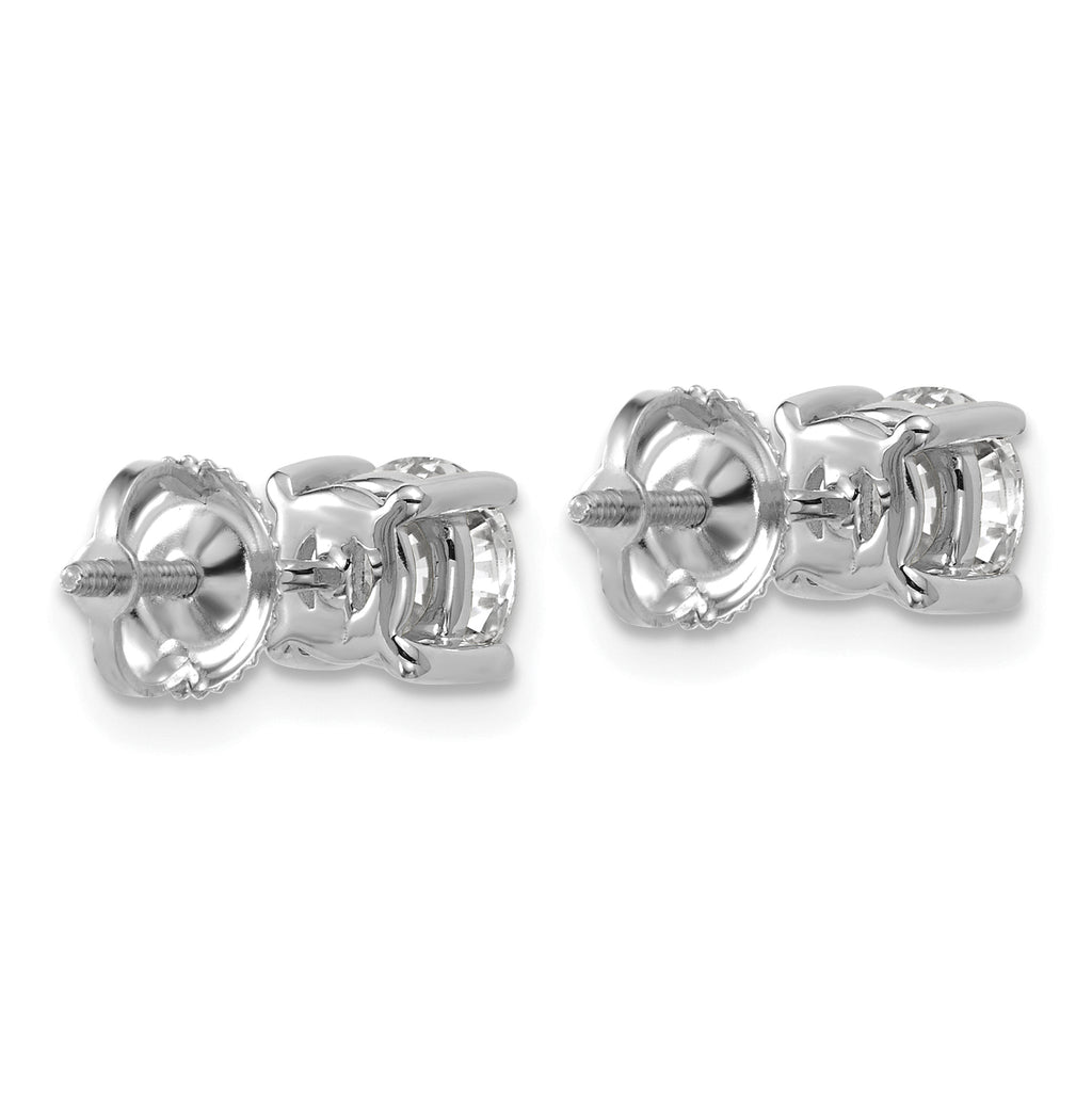 Platinum 1 1/2 ct Certified Lab-Created Diamond VS+ F+, 4-Prong Screw-Back Stud Earrings