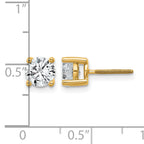14K Yellow Gold 1 1/2 ct Lab-Created Diamond VS/SI+ G+, 4-Prong Screw-Back Stud Earrings