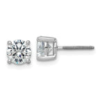 18K White Gold 5 ct Lab-Created Diamond VS+ F+, 4-Prong Screw-Back Stud Earrings
