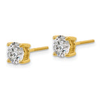 18K Yellow Gold 3 ct Certified Lab-Created Diamond VS+ F+, 4-Prong Screw-Back Stud Earrings