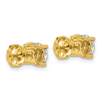 18K Yellow Gold 2 ct Lab-Created Diamond VS+ F+, 4-Prong Screw-Back Stud Earrings