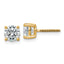 18K Yellow Gold 2 1/2 ct Certified Lab-Created Diamond VS+ F+, 4-Prong Screw-Back Stud Earrings