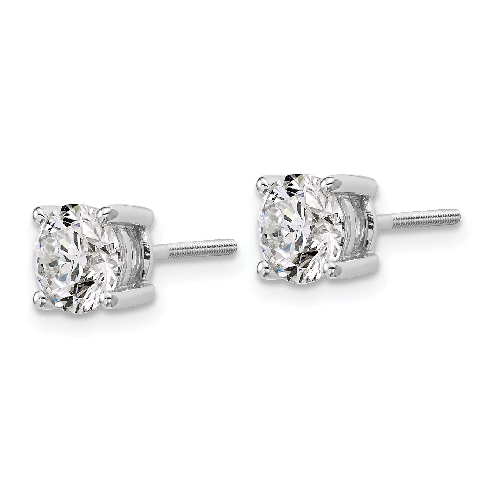 Platinum 5 ct Certified Lab-Created Diamond VS+ F+, 4-Prong Screw-Back Stud Earrings Secondary image