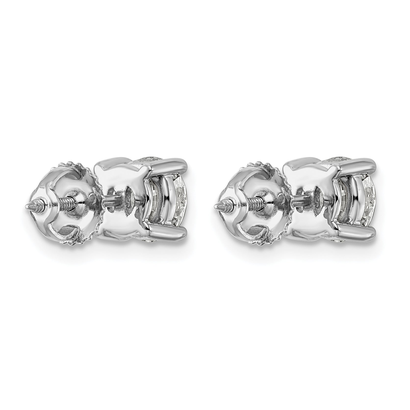 Platinum 2 1/2 ct Lab-Created Diamond VS+ F+, 4-Prong Screw-Back Stud Earrings