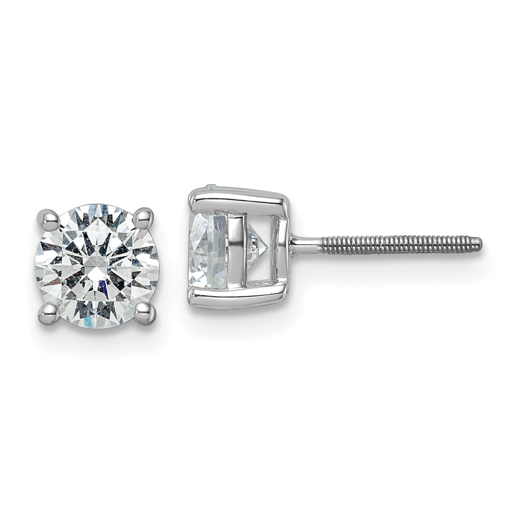 Platinum 4 ct Lab-Created Diamond VS+ F+, 4-Prong Screw-Back Stud Earrings