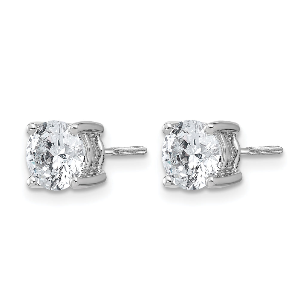 14K White Gold 2 ct Certified Lab-Created Diamond VS+ F+, 4-Prong Screw-Back Stud Earrings
