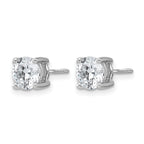 14K White Gold 7 ct Lab-Created Diamond VS+ F+, 4-Prong Screw-Back Stud Earrings