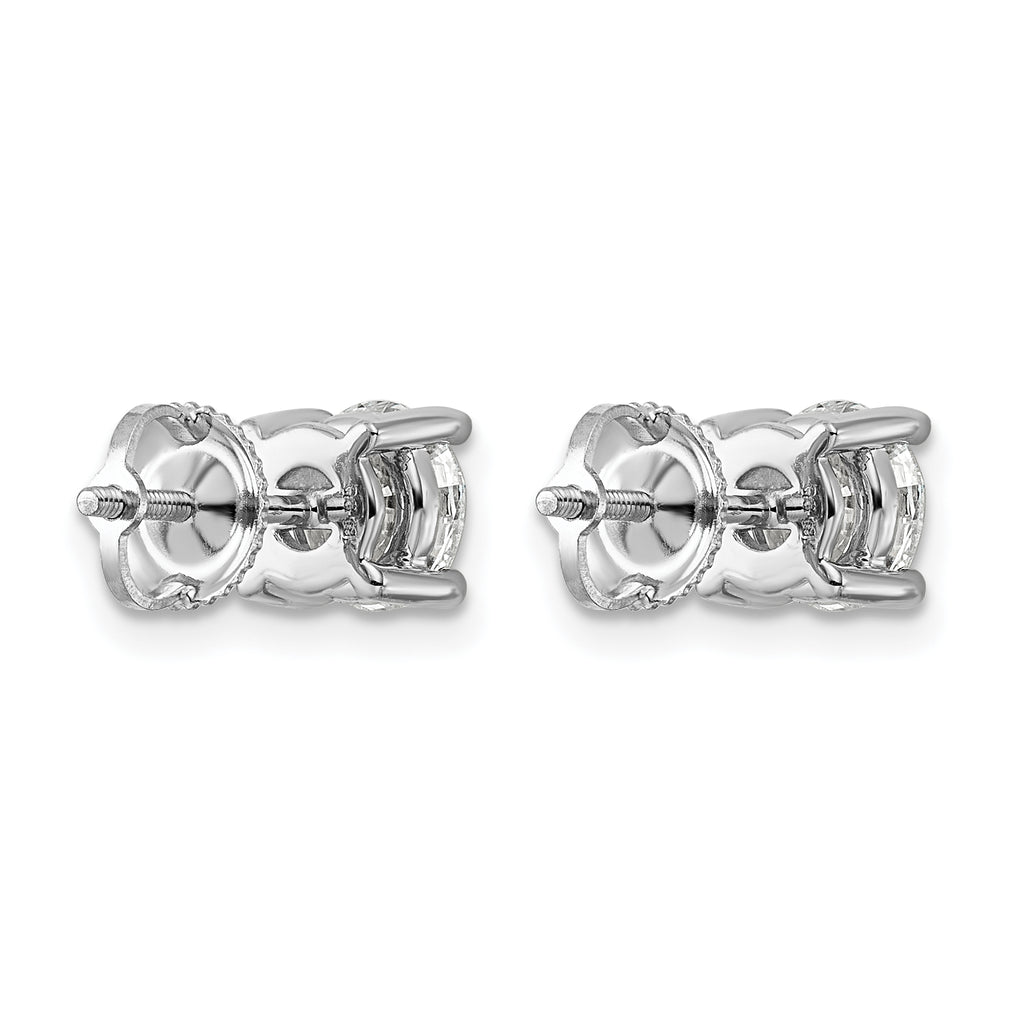 14K White Gold 7 ct Certified Lab-Created Diamond VS/SI+ G+, 4-Prong Screw-Back Stud Earrings