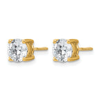 14K Yellow Gold 2 1/2 ct Certified Lab-Created Diamond VS/SI+ G+, 4-Prong Screw-Back Stud Earrings