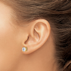 14K Yellow Gold 2 ct Certified Lab-Created Diamond VS/SI+ G+, 4-Prong Screw-Back Stud Earrings
